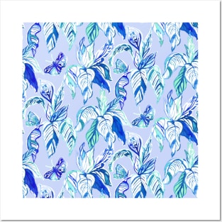 Blue Butterfly Garden Posters and Art